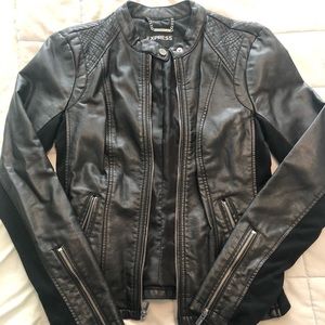 Express Small Black Leather Jacket